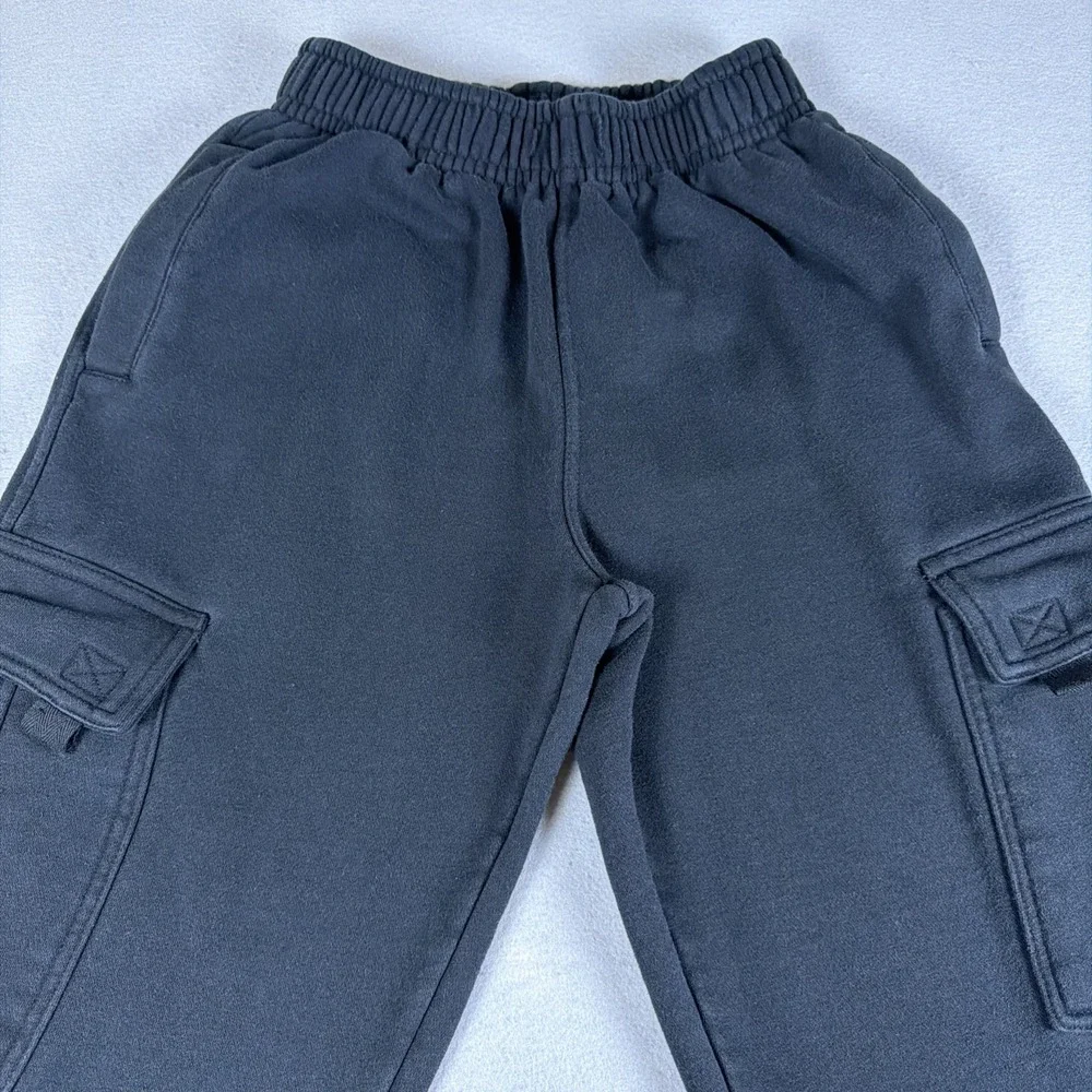Pro Club Heavyweight Cargo Sweatpants Mens Small Black Baggy Pockets Loose Relax